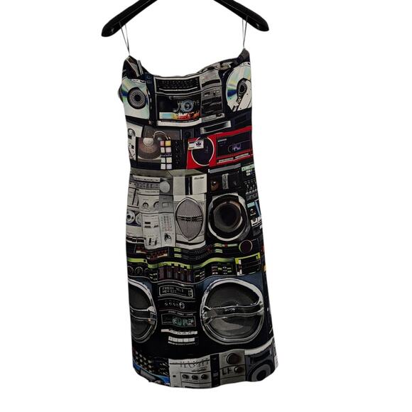 New NWT Moschino Couture Stereo Print Strapless Dress Size 8 Multicolor - Picture 7 of 16